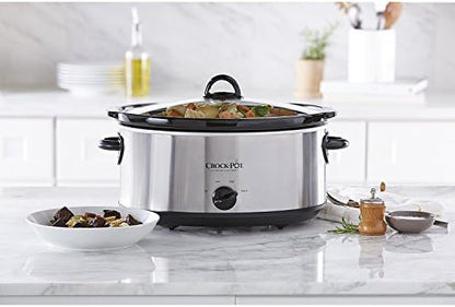 Crock-Pot 7 Quart Oval Manual Slow Cooker – Stainless Steel ss