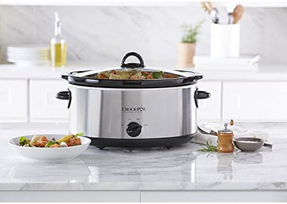 Crock-Pot 7 Quart Oval Manual Slow Cooker – Stainless Steel ss