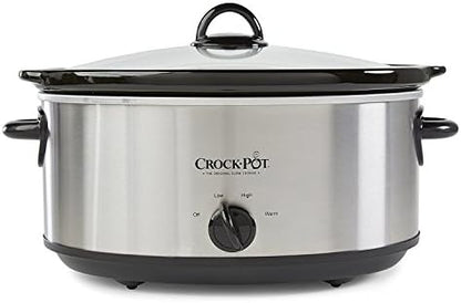 Crock-Pot 7 Quart Oval Manual Slow Cooker – Stainless Steel ss