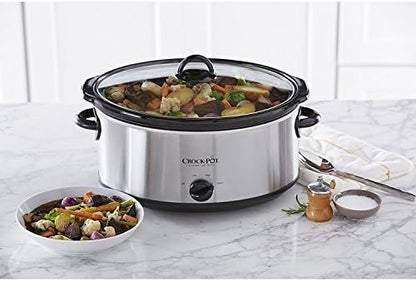 Crock-Pot 7 Quart Oval Manual Slow Cooker – Stainless Steel ss