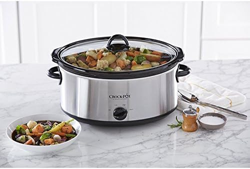 Crock-Pot 7 Quart Oval Manual Slow Cooker – Stainless Steel ss