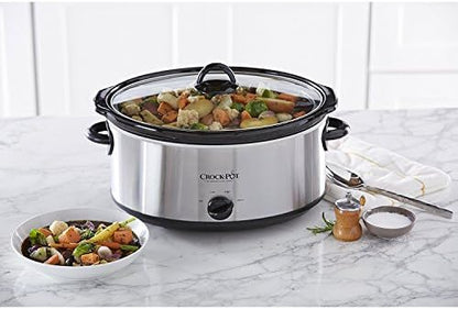 Crock-Pot 7 Quart Oval Manual Slow Cooker – Stainless Steel ss
