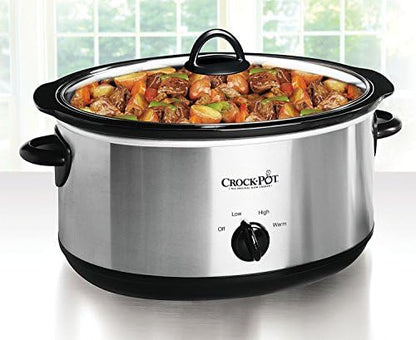 Crock-Pot 7 Quart Oval Manual Slow Cooker – Stainless Steel ss