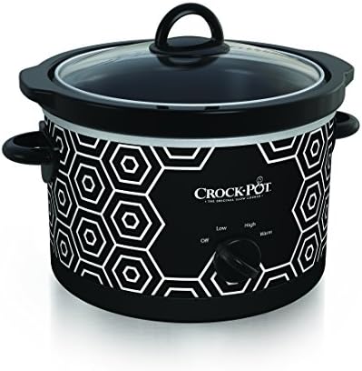 Crock-Pot 4.5 Quart Portable Slow Cooker – Black & White 7p