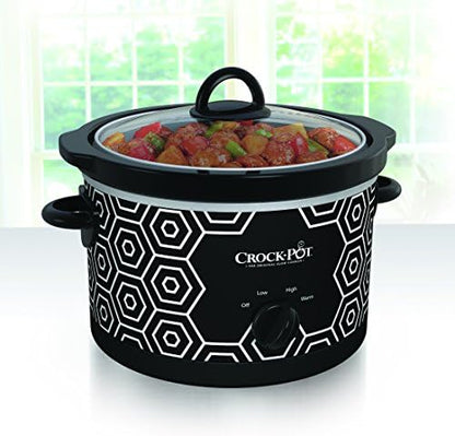 Crock-Pot 4.5 Quart Portable Slow Cooker – Black & White 7p