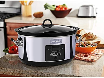 Crock-Pot 7 Quart Programmable Slow Cooker – Polished Platinum mr