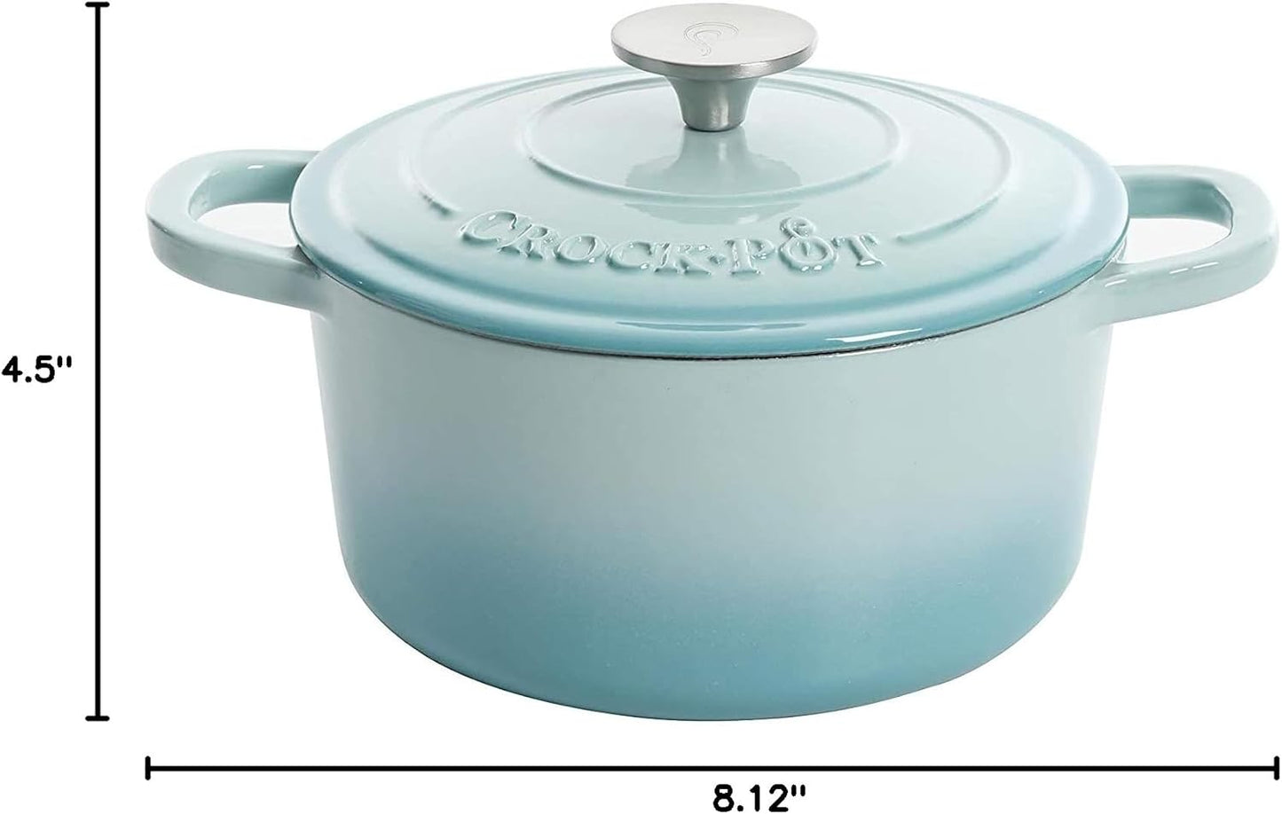Crock-Pot 3 Quart Enameled Cast Iron Dutch Oven – Aqua t1