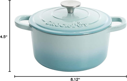 Crock-Pot 3 Quart Enameled Cast Iron Dutch Oven – Aqua t1